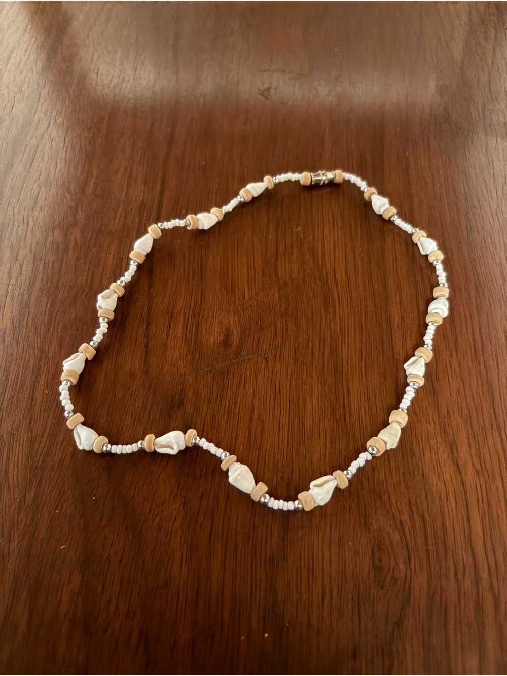 White Beaded Shell Necklace